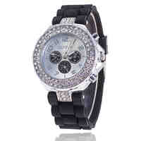 14 colors Fashion Silicone GENEVA Watch Crystal Silicone Jelly watch Women Rhinestone Watch 1piece/lot BW-SB-1000
