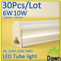 LED Tube 6W 10W LED T5 Tube 220v 240v 110v 300MM 600MM 2835 SMD LED Chip Light Home Lighting 30Pcs/Lot Warm Cold Power LED