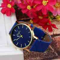 watch women Checkers Faux lady dress watch, women's Casual Leather quartz-watch Analog the women's wrist watch gifts
