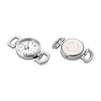 10pcs Platinum Alloy Watch Face Flat Round Watch Head Watch Components For DIY 28~29x26x9mm, Hole: 10x5mm
