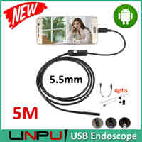 5.5mm Micro USB Android Endoscope Camera 5M 3.5M 2M 1M Snake USB Inspection Smart Android USB Borescope Android Pinhole Camera