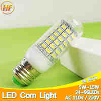 5W~15W lampada led E27 E14 LED Lamp Corn Bulb Light 7W 9W 12W LED Lampara Bombilla LED Bulb B22 127v 240v 220V 110V