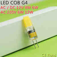 New G4 COB LED Bulb ACDC 12V 4W 6W AC220V 6W 12W LED G4 lamp Crystal LED Light Bulb Lampada Lampara Bombilla Ampoule LED