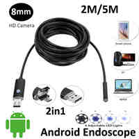 New 2In1 AN99 2MP 5M 2M Android USB Endoscope Camera 8mm Lens OTG USB Snake Camera HD720P Android USB Borescope Camera