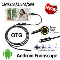 2MP 8mm Android USB Endoscope Camera 1M 2M 3.5M 5M HD720P Flexible Snake USB Inspection Android Borescope Camera Waterproof 6LED