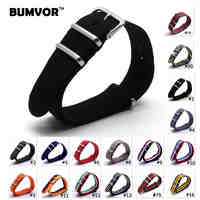 Watchband 1PCS Nylon Nato Watch Strap 20mm Watch Band Waterproof Watch Strap - 103 Multicolor Colors In Stock