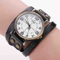 CCQ Vintage Leather Bracelet Watch Antique Women Wrist Watch Casual Ladies Quartz Watch Relogio Feminino 1347