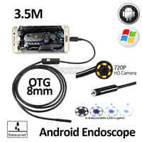 2MP 8mm 3.5M Android OTG USB Endoscope Camera Flexible Snake USB Android Phone Waterproof Inspection Borescope Camera HD720P