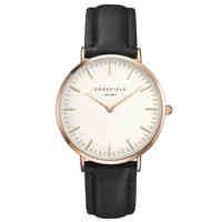 ROSEFIELD Women Watch Golden Genuine Leather Quartz Watch Water Resistant 3ATM Watch Women Dress Men Sports Famous Brand Watch
