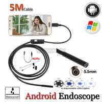 High Quality 5.5mm Len 5M Android OTG USB Endoscope Camera Flexible Snake USB Pipe Inspection Android Phone USB Borescope Camera