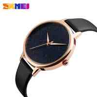 2017 relogio Luxury watch women clock dress watch skmei brand womens Casual Leather quartz-watch Analog women's wrist watch 9141