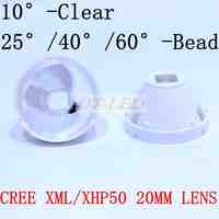 1pcs CREE XML LED XML2 LED XHP50 LED Lens 20mm white holder 10/25/45/60 degree LED LENS/Reflector Collimator