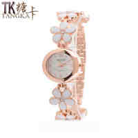 fashion design Women's Watch rose gold flower bracelet watch Girls Ladies luxury dress quartz watch clock relogios feminino