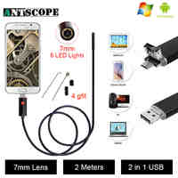 Antscope USB Android Endoscope Camera Inspection 2M Android Borescope 7MM Lens 6 Led lights PC USB Endoskop Camera
