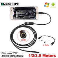 7mm USB Android Endoscope Camera 1/2/3.5m Snake Tube Inspection Computer Android Phones Endoscopic Borescope USB Endoskop Camera