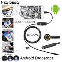 Hazy beauty 5.5mm Lens MircoUSB Android OTG USB Endoscope Camera Waterproof Snake Pipe Inspection Android USB Borescope Camera