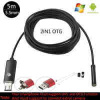 5m Cable 5.5 mm Lens Waterproof Smartphone Android Endoscope HD Camera Snake Tube USB Endoscope Android Phone Endoscopy