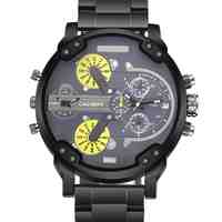 Watch men CAGARNY stainless steel men's watch Sports calendar Big dial Fashion quartz watch relogio masculino