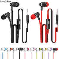 Original Langsdom JM21 earphones with Microphone Super Bass Earphone Headset For iphone 6 6s xiaomi earphone smartphone