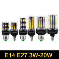 E27 LED Lamp E14 SMD5736 LED Bulb AC 85V-265V LED Corn Light 3.5W 5W 7W 9W 12W 15W 20W LED Bulb No Flicker Chandelier Light