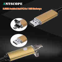 Antscope Gold 2m 5m 10m 2IN1 Android Endoscope Camera Endoscopic Snake Tube Cameras Android PC Boroscope Inspection Mini Camera
