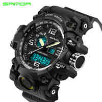 SANDA military sports watch men's top brand luxury famous electronic LED digital watch men watch Relogio Masculino