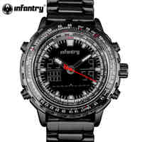 INFANTRY Mens Watch Tactical Military Army Analog Digital Multifunction Sport Wrist Watch Full Stell Men Watch Relogio masculino
