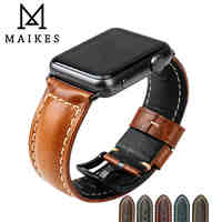 MAIKES Oil Wax Leather Watch Bracelet For Apple Watch Band 42mm 38mm iWatch Watch Accessories For Apple Watch Strap Watchband