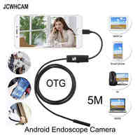 JCWHCAM 5.5mm Len 5M Android USB Endoscope Camera Flexible Snake USB Pipe Inspection Android Phone OTG USB Borescope Camera