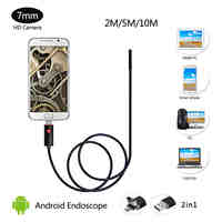Waterproof IP67 HD USB Android Endoscope Camera Car Inspection 2m/5m/10m Borescope Android 7MM Mini Snake Camera PC USB Camera