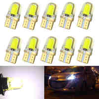 10pcs Auto T10 LED W5W LED Bulbs White 194 168 LED Lamp 501 COB silicone shell Car LED Lights Super Bright Turn Side Lamp DC12V