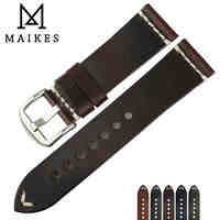 MAIKES New Design Special&Classical Genuine Leather Watchband 22mm 24mm watch accessories watch Straps Vintage Watch Bracelet