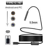 5.5mm 6LED USB TYPE-C Android Endoscope Inspection Camera Snake Flexible Borescope Camera For Android PC 1M/3M/5M/7M/10M Cable