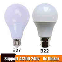 Real Power LED Bulb E27 LED Lampada Ampoule Bombilla 3W 5W 7W 9W 12W 15W B22 LED Lamp 220V Cold/Warm White Led Spotlight
