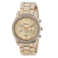 watch women fashion luxury watch Faux Chronograph Quartz Classic Round Ladies Women Ladies Dress Crystals Watch Relogio