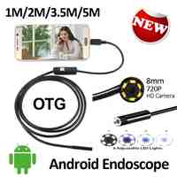 HD 720P 8mm Android USB Endoscope 2.0MP Camera 1M 2M 3.5M 5M IP67 Waterproof Snake Inspection Android OTG USB Borescope Camera