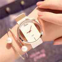 Hot Fashion Women Watch Leather Skeleton Strap Watch Women Dress Watch Casual Quartz Watch Reloj Mujer Wristwatch Girl