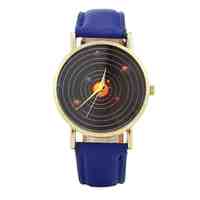 Ladies Quartz Watch Space Astronomical Planet Quartz Watch Fashion Casual Round Leather Watch Clock Gift