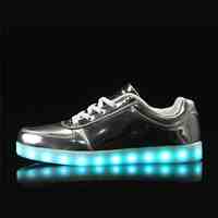 IGxx LED Light Up Shoes Light For Men LED Sneakers USB Recharging LED Shoes LED Women Glowing Luminous Flashing Shoes Kid Silver