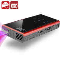 120 Lumen Mini Android DLP Projector - Android 4.4, Quad Core CPU, 1000:1 Contrast Ratio, Wi-Fi, DLNA, Miracast, Airplay (Black)