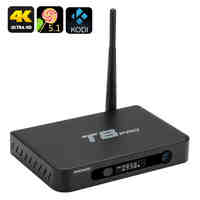 T8 Pro Android TV Box - Amlogic S812 Quad Core CPU, Android 5.1, 4K, H.265, 3D, 2GB RAM, Airplay, DLNA, Miracast  (Black)