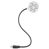 HK-L3016 12 LED Metal Tube USB LED Light (Silver)