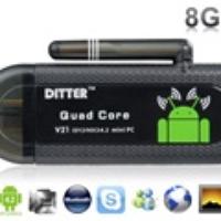 DITTER V21 Android 4.2 Quad Core A31 8GB Mini PC Android TV Box with Wi-Fi, Bluetooth (Black)