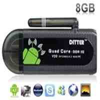 DITTER V20 Android 4.2 Quad Core RK3188 1.6GHz-1.9GHz 8GB Mini PC Android TV Box (Black)
