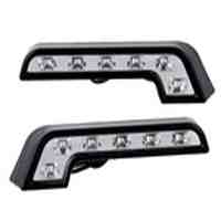 2pcs 6-LED Super Bright Daytime Running LED Light (Black)