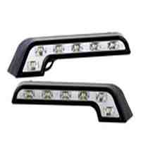 2pcs 6-LED Super Bright Daytime Running LED Light (Black)