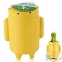Creative Android Robot Shaped DIY Plant (Yellow)