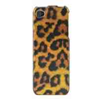 Leopard Pattern Plated Plastic Case for iPhone 4S