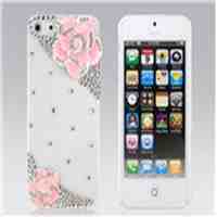 3D Rhinestone Protective Case for iPhone 5 (Purple)