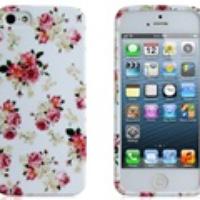 Floral Print TPU Rubber Case for iPhone 5
